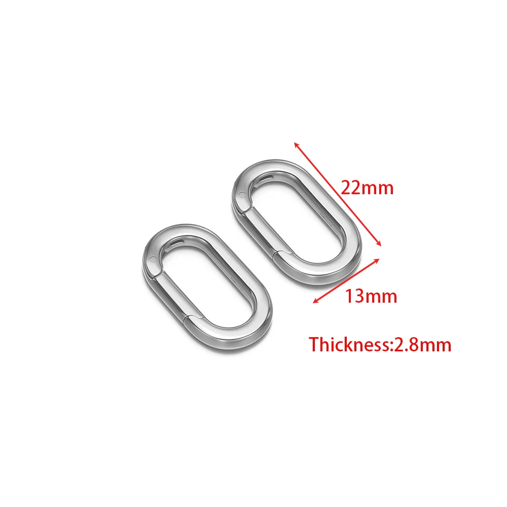 2pcs Stainless Steel Heart Oval Buckle Openable Connector Clasps DIY Jewelry Keychain Necklaces Charm Bracelets Making Supplies