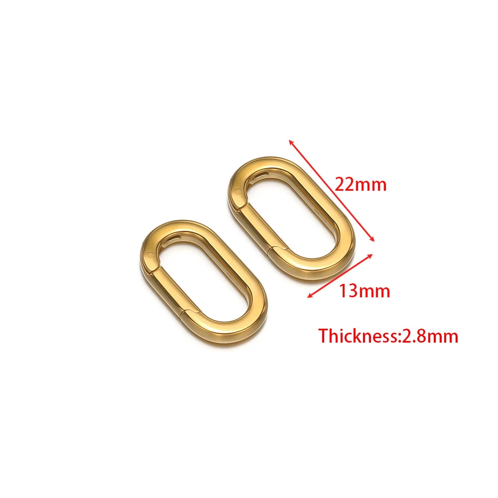 2pcs Stainless Steel Heart Oval Buckle Openable Connector Clasps DIY Jewelry Keychain Necklaces Charm Bracelets Making Supplies