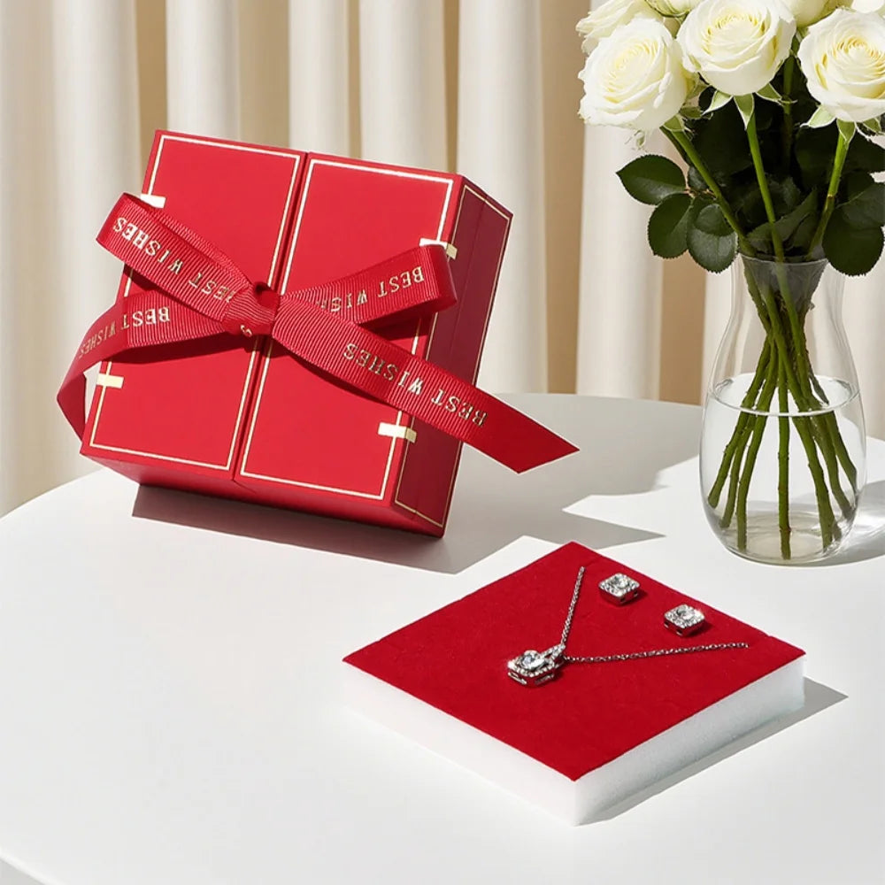 Creative Double Open Valentine'S Day Gift Box Jewelry Packaging Box Necklace Ring Earring Home Decor Wedding Anniversary Present