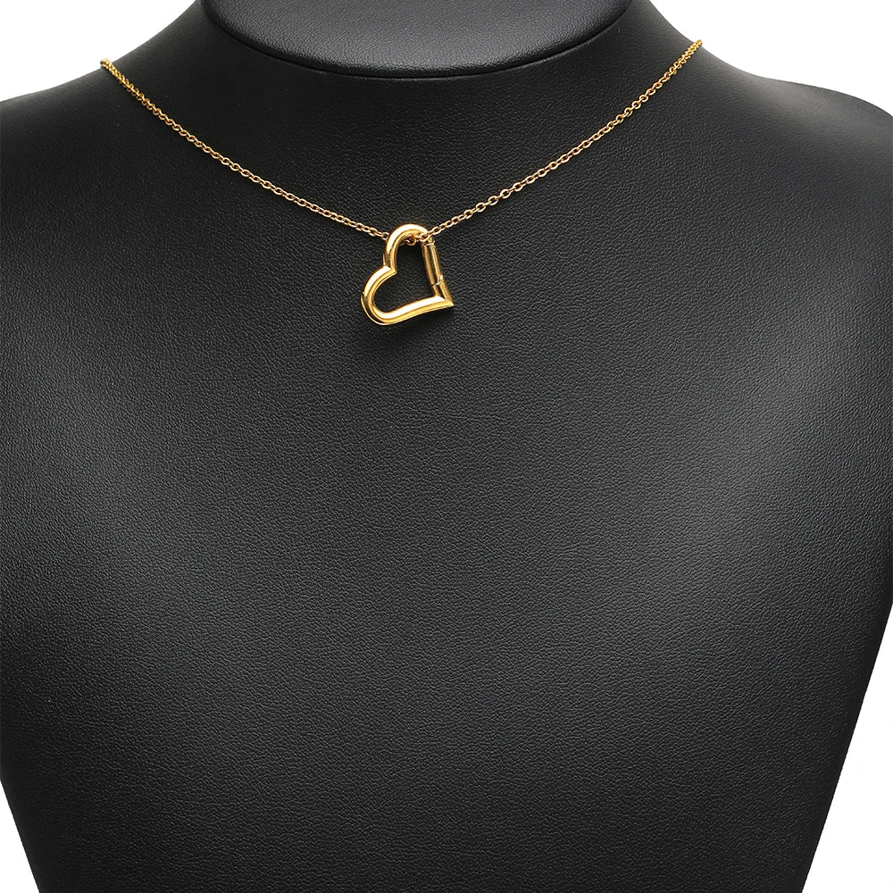 2pcs Stainless Steel Heart Oval Buckle Openable Connector Clasps DIY Jewelry Keychain Necklaces Charm Bracelets Making Supplies