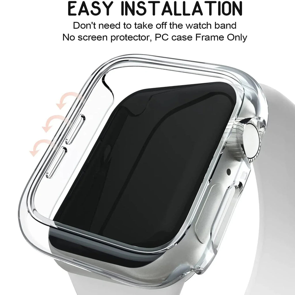 Cover for Apple Watch Case 45mm 41mm 44mm 40mm 42mm 38mm 46 49 mm Accessories PC Protector bumper iWatch Series 8 7 SE 6 5 4 3 9