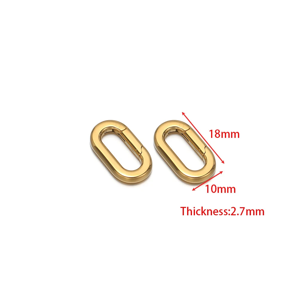 2pcs Stainless Steel Heart Oval Buckle Openable Connector Clasps DIY Jewelry Keychain Necklaces Charm Bracelets Making Supplies