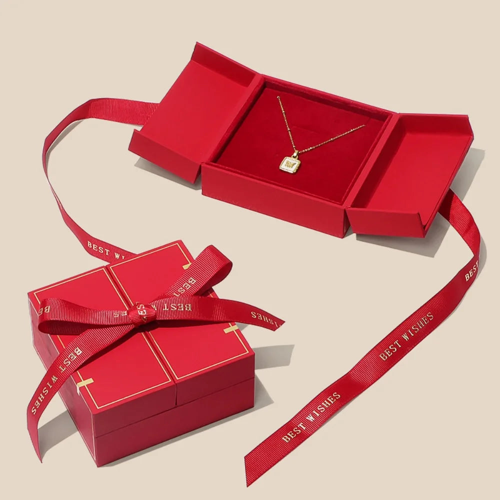 Creative Double Open Valentine'S Day Gift Box Jewelry Packaging Box Necklace Ring Earring Home Decor Wedding Anniversary Present