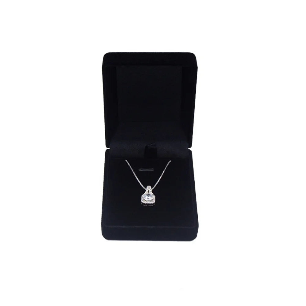 1Pcs Velvet Jewelry Box For Pendant Display Gift Boxes Jewellery Packaging Storage Box Necklace Holder Pendant Box Storage Case