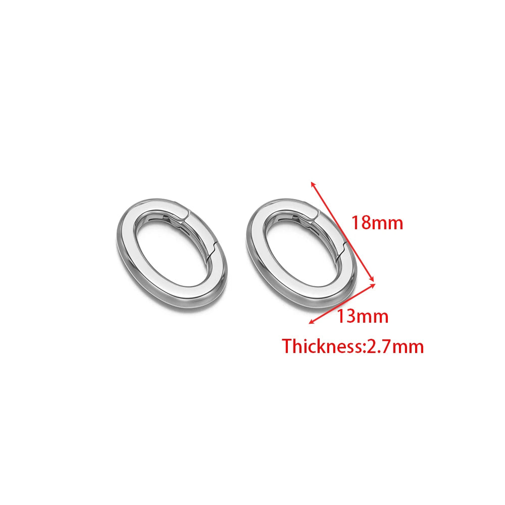 2pcs Stainless Steel Heart Oval Buckle Openable Connector Clasps DIY Jewelry Keychain Necklaces Charm Bracelets Making Supplies